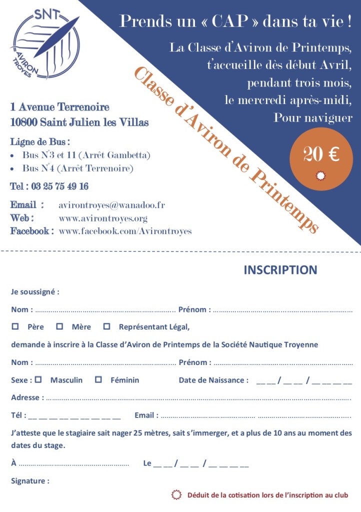 Classe d’Aviron de Printemps