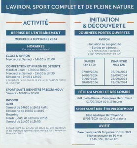 ENTRAINEMENT JOURS et HEURES ---PORTES OUVERTES